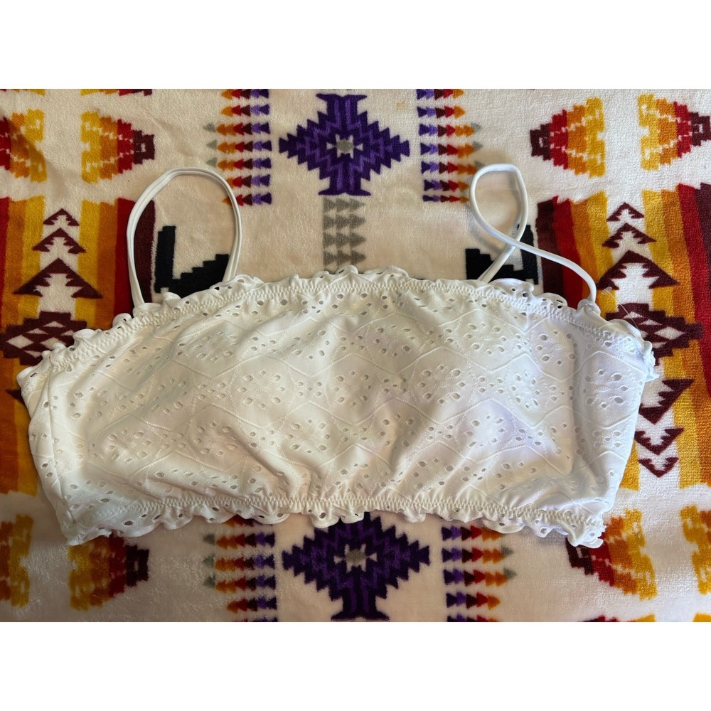 No Boundaries White Eyelet Adj Straps‎ Lined Padded Bralette Size L (11-13)